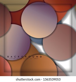 abstract vector circle background with color stone and brick gradient and shadow