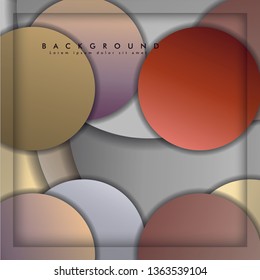 abstract vector circle background with color stone and brick gradient and shadow