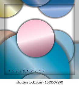 abstract vector circle background with color gems and jewels gradient and shadow