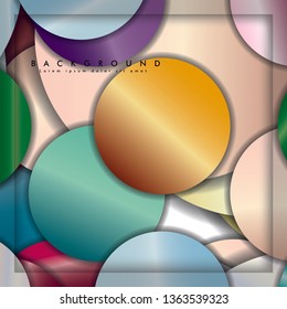 abstract vector circle background with color gems and jewels gradient and shadow
