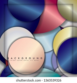 abstract vector circle background with color gems and jewels gradient and shadow