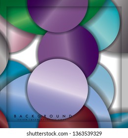 abstract vector circle background with color gems and jewels gradient and shadow