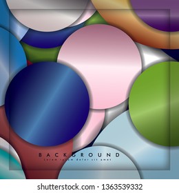abstract vector circle background with color gems and jewels gradient and shadow