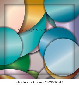 abstract vector circle background with color gems and jewels gradient and shadow