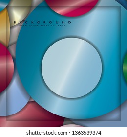 abstract vector circle background with color gems and jewels gradient and shadow