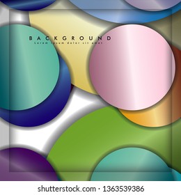 abstract vector circle background with color gems and jewels gradient and shadow