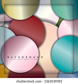 abstract vector circle background with color gems and jewels gradient and shadow