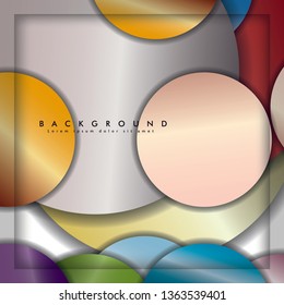 abstract vector circle background with color gems and jewels gradient and shadow