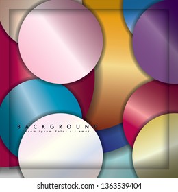 abstract vector circle background with color gems and jewels gradient and shadow