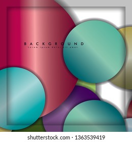 abstract vector circle background with color gems and jewels gradient and shadow