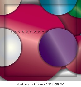 abstract vector circle background with color gems and jewels gradient and shadow