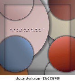 abstract vector circle background with color stone and brick gradient and shadow