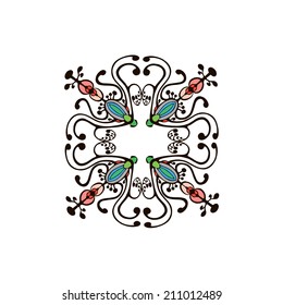 Abstract vector circle background. Lace pattern design.