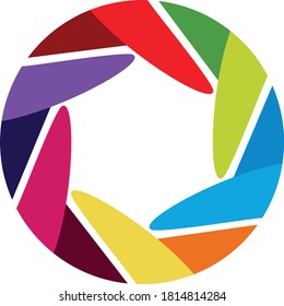 Abstract vector circle color logo design.