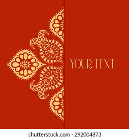 Abstract vector circle floral ornament. Lace pattern design. Vintage ornament on background. Vector Illustration