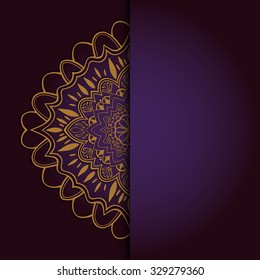 Abstract vector circle floral ornament. Lace pattern design. Vintage ornament on background. Vector Illustration