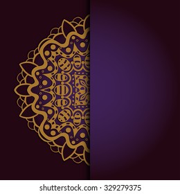 Abstract vector circle floral ornament. Lace pattern design. Vintage ornament on background. Vector Illustration