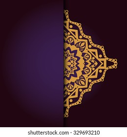 Abstract vector circle floral ornament. Lace pattern design. Vintage ornament on background. Vector Illustration