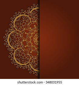 Abstract vector circle floral ornament. Lace pattern design. Vintage ornament on background. Vector Illustration
