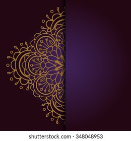 Abstract vector circle floral ornament. Lace pattern design. Vintage ornament on background. Vector Illustration