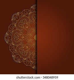 Abstract vector circle floral ornament. Lace pattern design. Vintage ornament on background. Vector Illustration