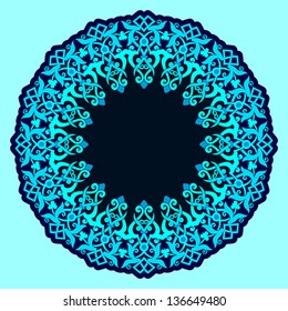 Abstract vector circle floral ornamental border