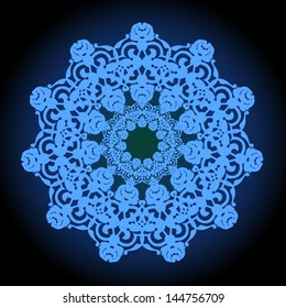 Abstract vector circle floral ornamental border
