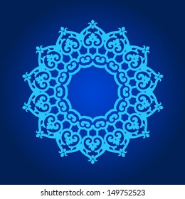 Abstract vector circle floral ornamental border 