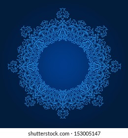 Abstract vector circle floral ornamental border 
