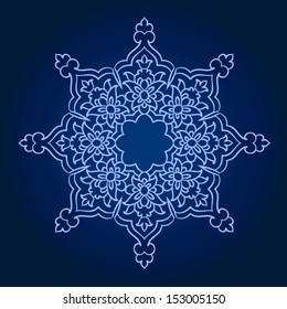Abstract vector circle floral ornamental border 