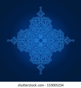 Abstract vector circle floral ornamental border 