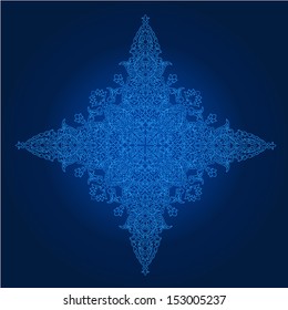 Abstract vector circle floral ornamental border 