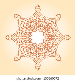 Abstract vector circle floral ornamental border 