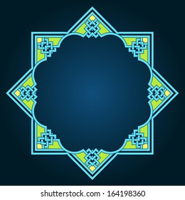 Abstract vector circle floral ornamental border 