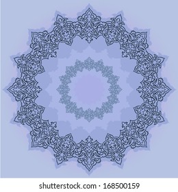 Abstract vector circle floral ornamental border 