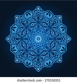 Abstract vector circle floral ornamental border 