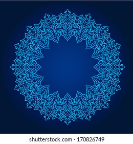Abstract vector circle floral ornamental border 