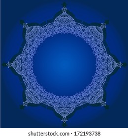 Abstract vector circle floral ornamental border 