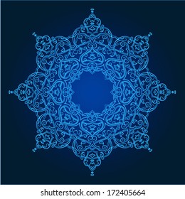 Abstract vector circle floral ornamental border 