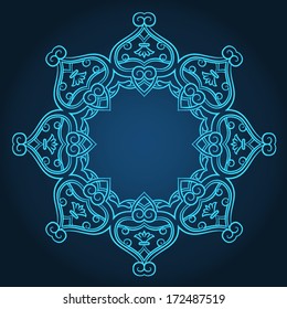 Abstract vector circle floral ornamental border