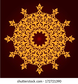 Abstract vector circle floral ornamental border 