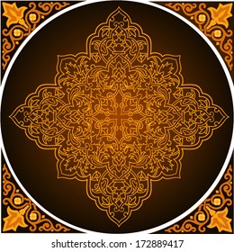 Borde ornamental floral del círculo vectorial abstracto 