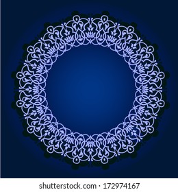 Abstract vector circle floral ornamental border 