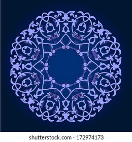 Abstract vector circle floral ornamental border 