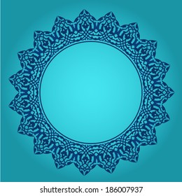 Abstract vector circle floral ornamental border 