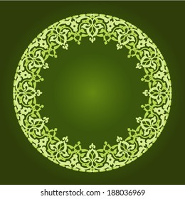 Abstract vector circle floral ornamental border 