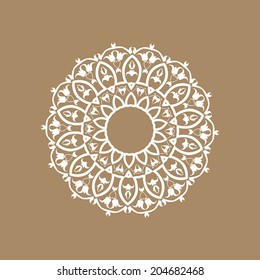 Abstract vector circle floral ornamental border 