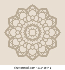 Abstract vector circle floral ornamental border 