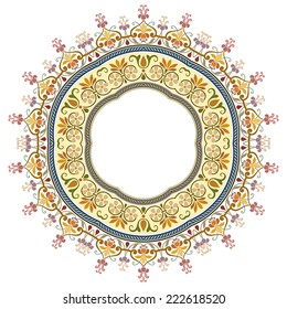 Abstract vector circle floral ornamental border 