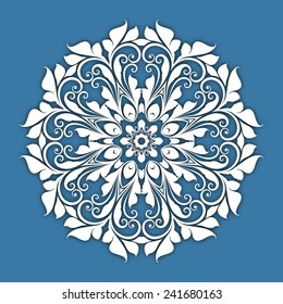 Borde ornamental floral del círculo vector abstracto. Marco de borde ornamental vectorial. Se puede usar para banner, diseño web, tarjetas de boda y otros